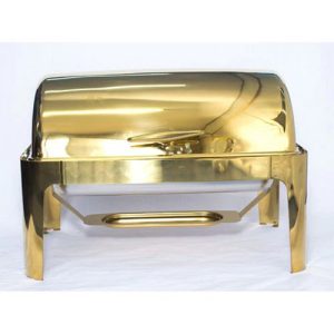 Gold Rectangular Chafing Dishes No Window