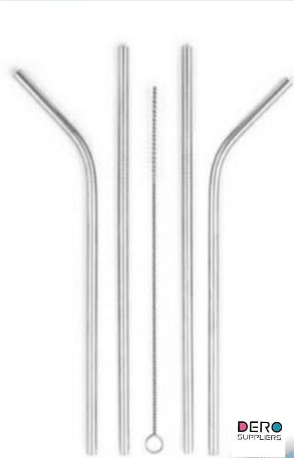 5 Piece Stainless Steel Straws Set