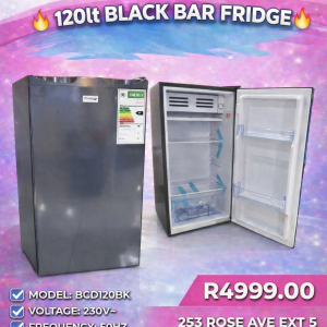 120LT Black Bar Fridge