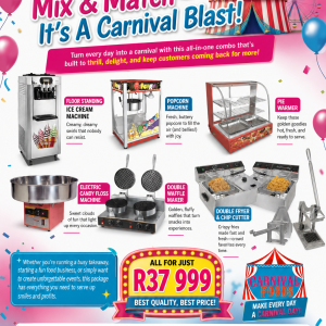 Party Carnival Combo Deal , Popcorn, Ice Cream, Candy Floss And Pie Warmer Machines