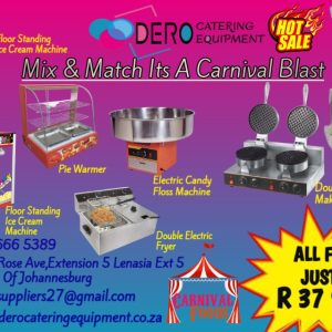 Party Carnival Combo Deal , Popcorn, Ice Cream, Candy Floss And Pie Warmer Machines