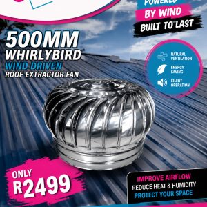 500mm Whirlybird Wind Driven Roof Extractor Fan
