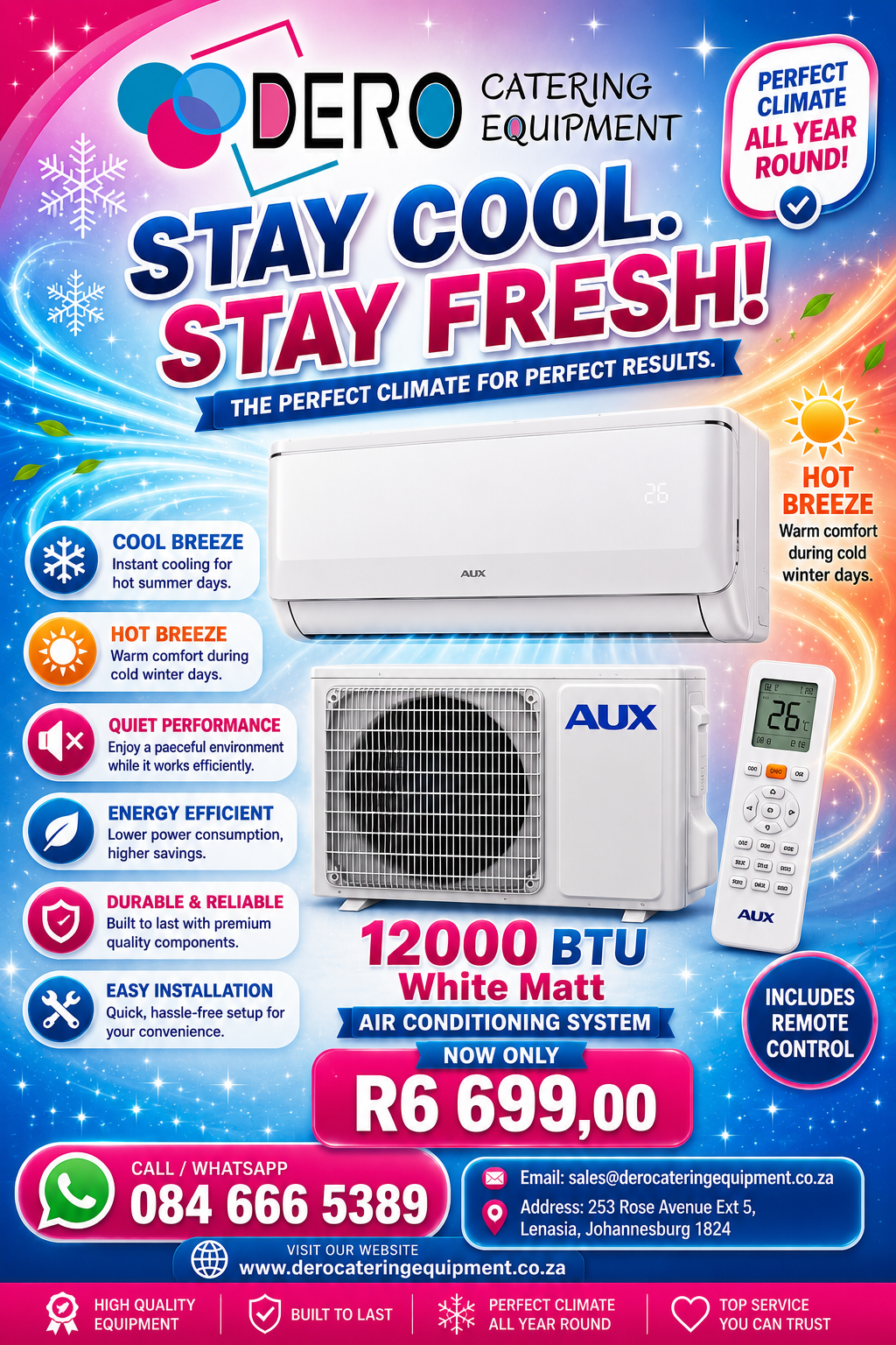 Air Conditioning System 12000 BTU White Matt