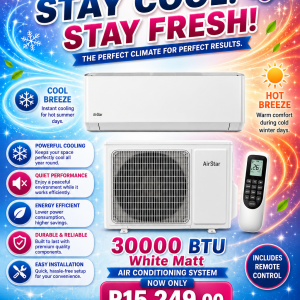 Air Conditioning System 30000 BTU White Matt